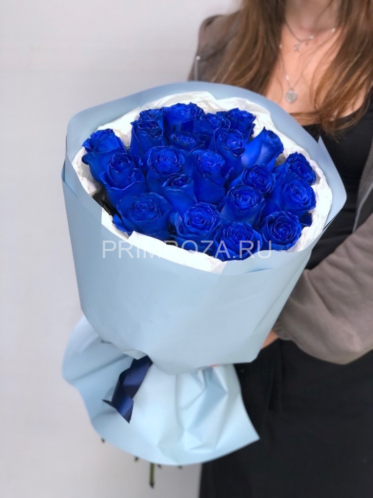 Букет синих роз (21 шт)